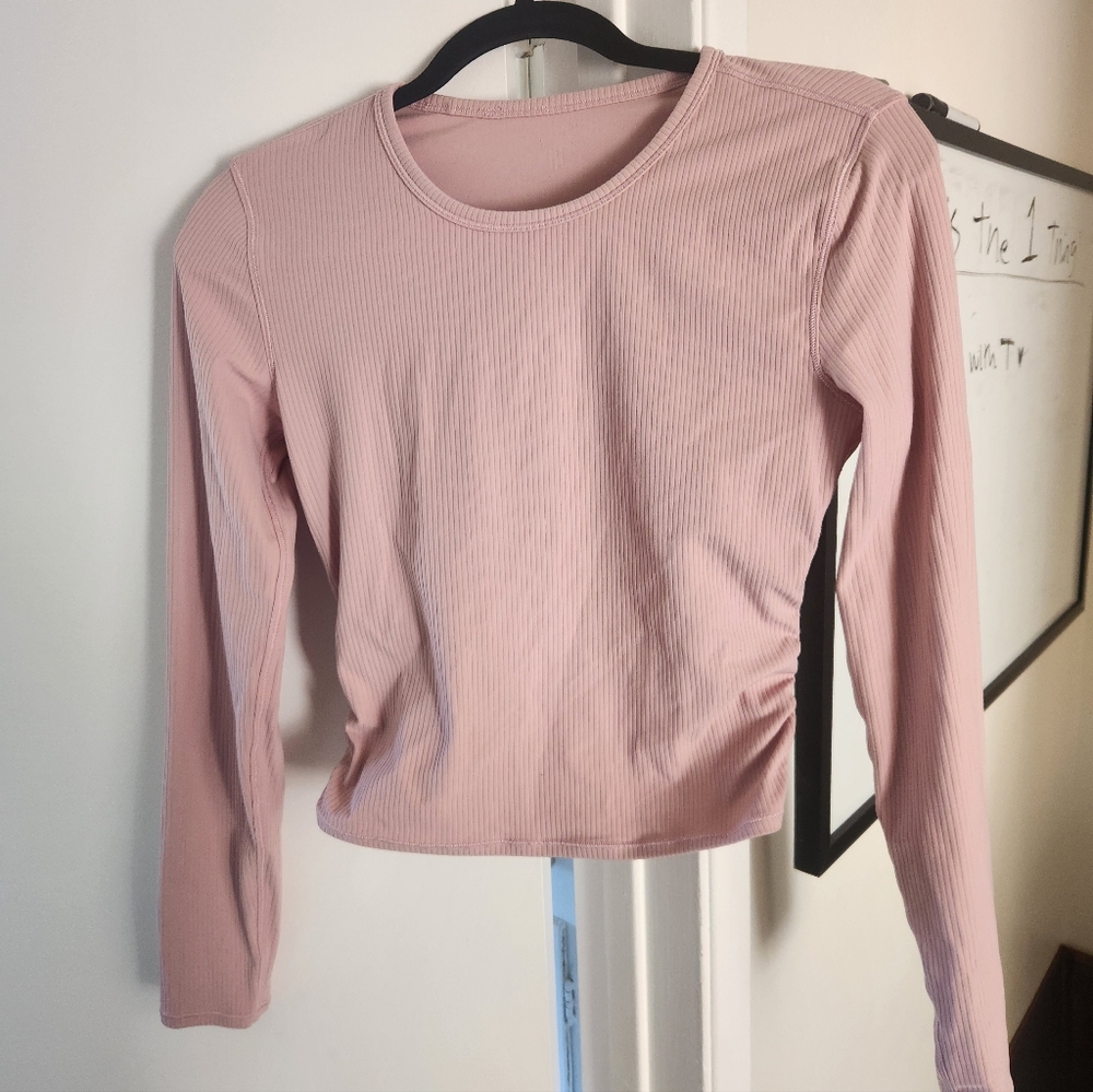 Lululemon Pink Top Long Sleeve Twist Back Size 8